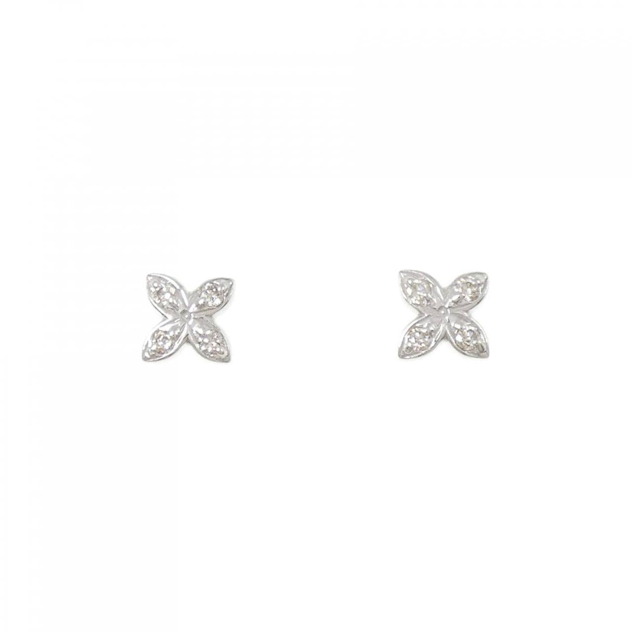 K14WG ダイヤモンド ピアス 0.08CT