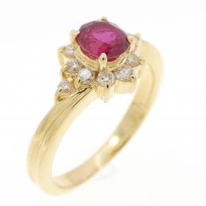 K18YG ルビー リング 0.53CT