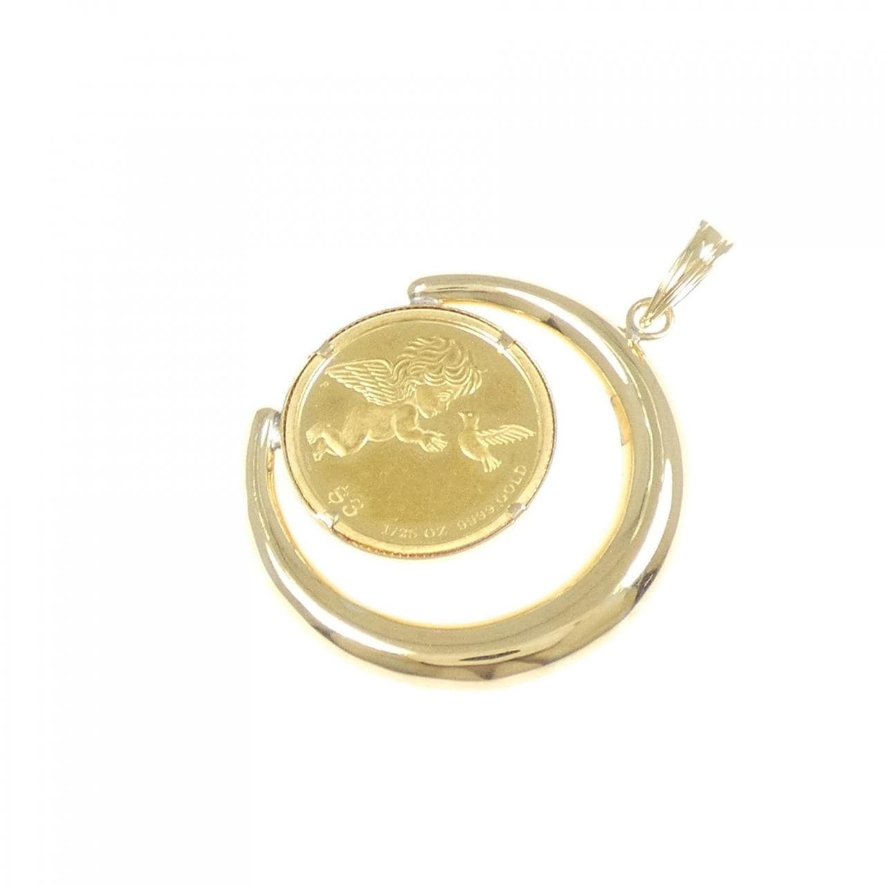K18YG(枠) コイン ペンダント