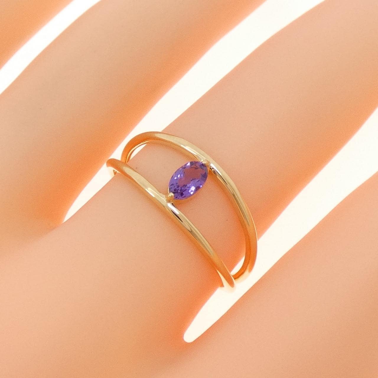 【新品】K18YG アメジスト リング