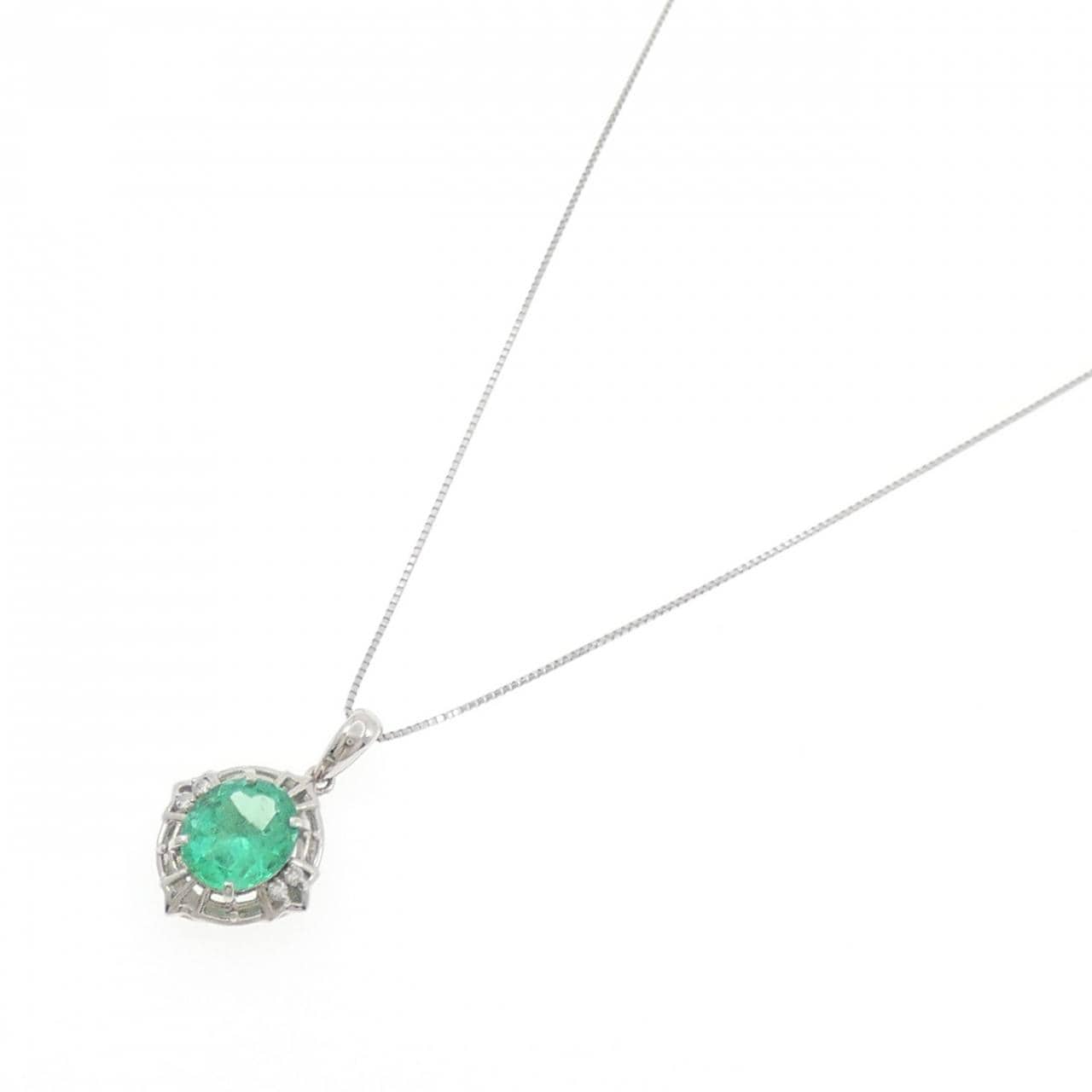 PT900/PT850 エメラルド ネックレス 2.180CT
