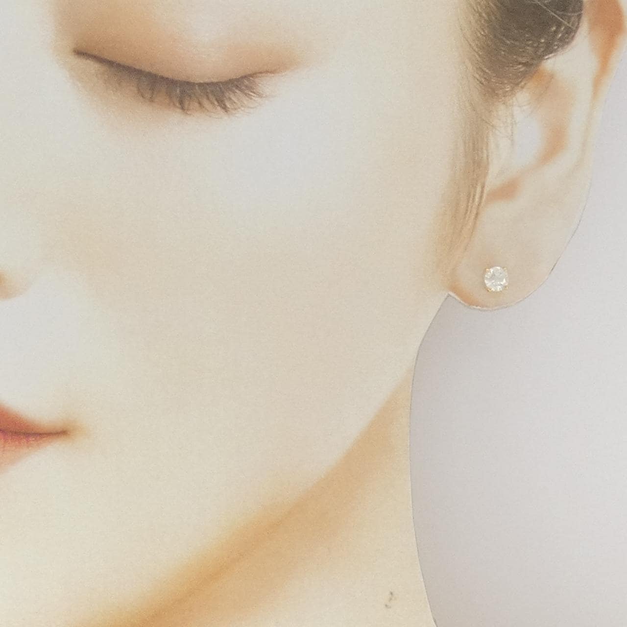 K18YG ソリティア ダイヤモンド ピアス 0.66CT