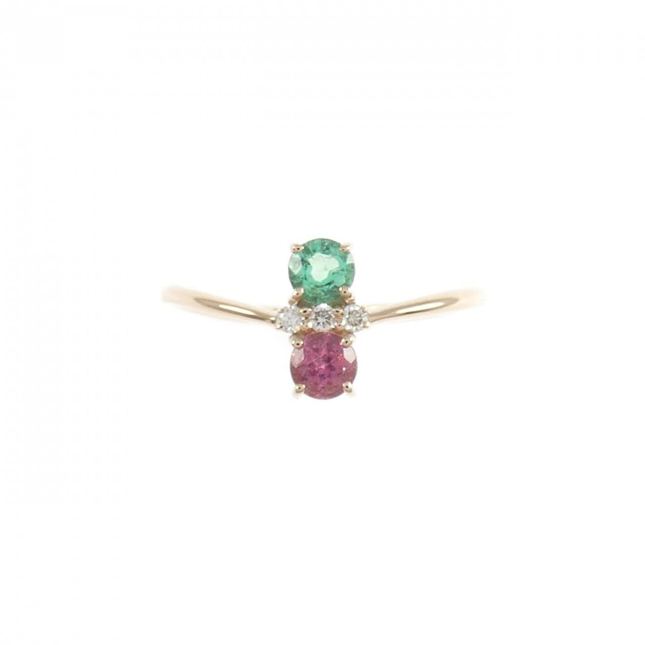 K18PG カラーストーン リング