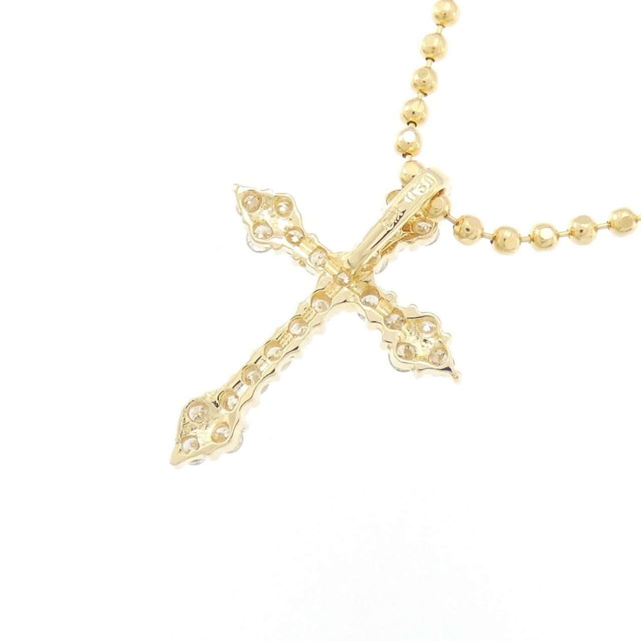 K18YG クロス ダイヤモンド ネックレス 0.30CT