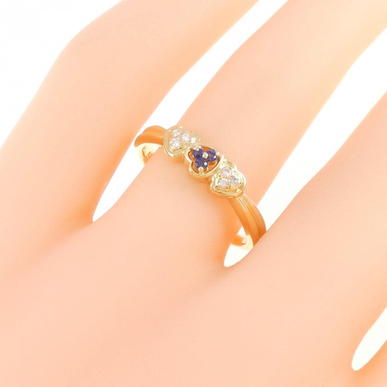 K18YG サファイヤ リング 0.05CT