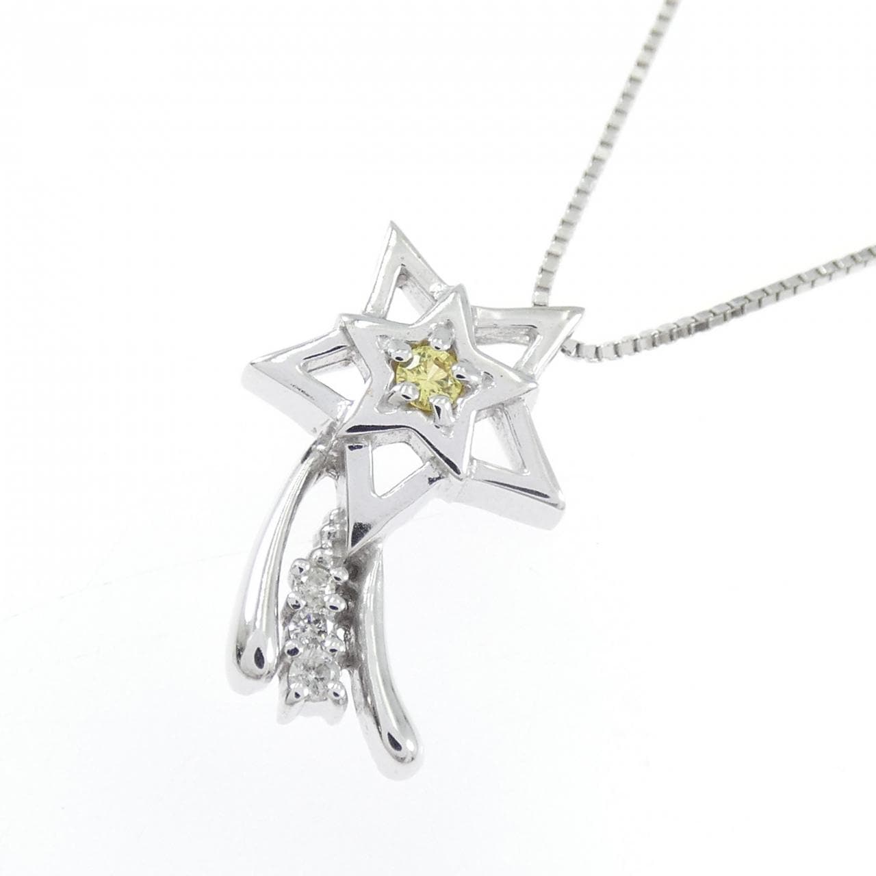 K18WG スター サファイヤ ネックレス