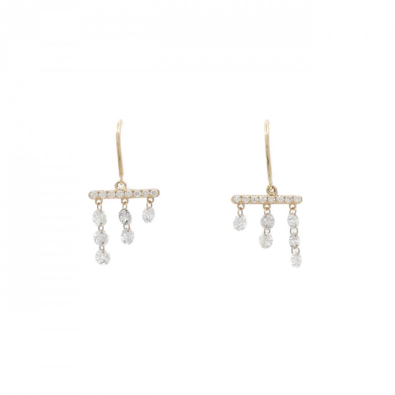 [BRAND NEW] K18YG Diamond Earrings 1.01CT
