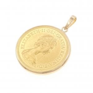 K18YG (框) 硬币吊坠