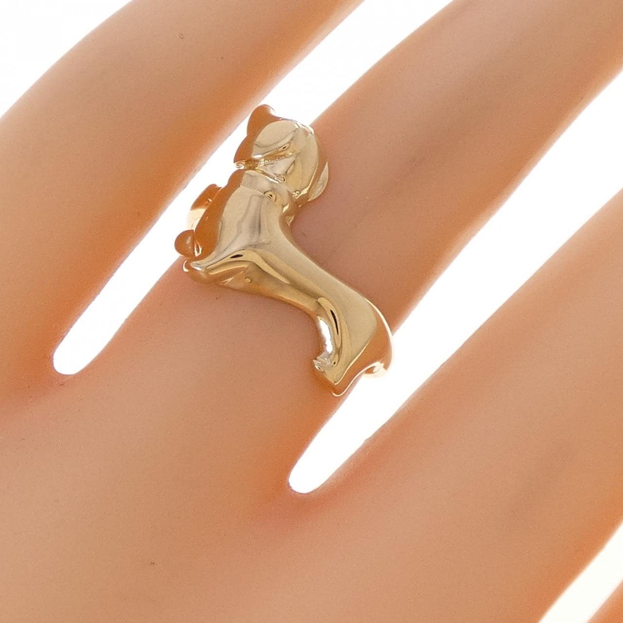 K18YG ドッグ ルビー リング