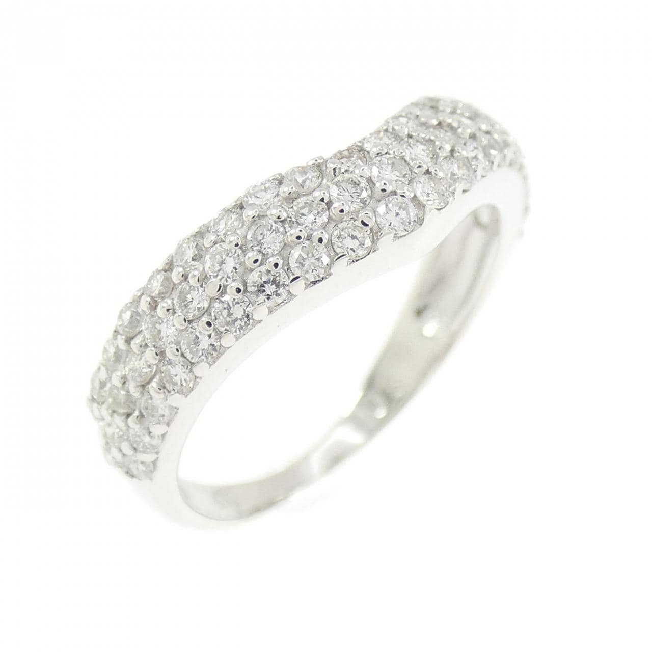 K18WG パヴェ ダイヤモンド リング 0.5CT