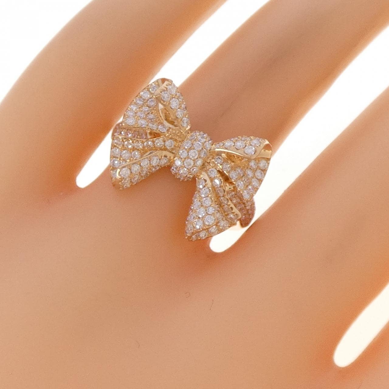 750PG リボン ダイヤモンド リング 1.02CT