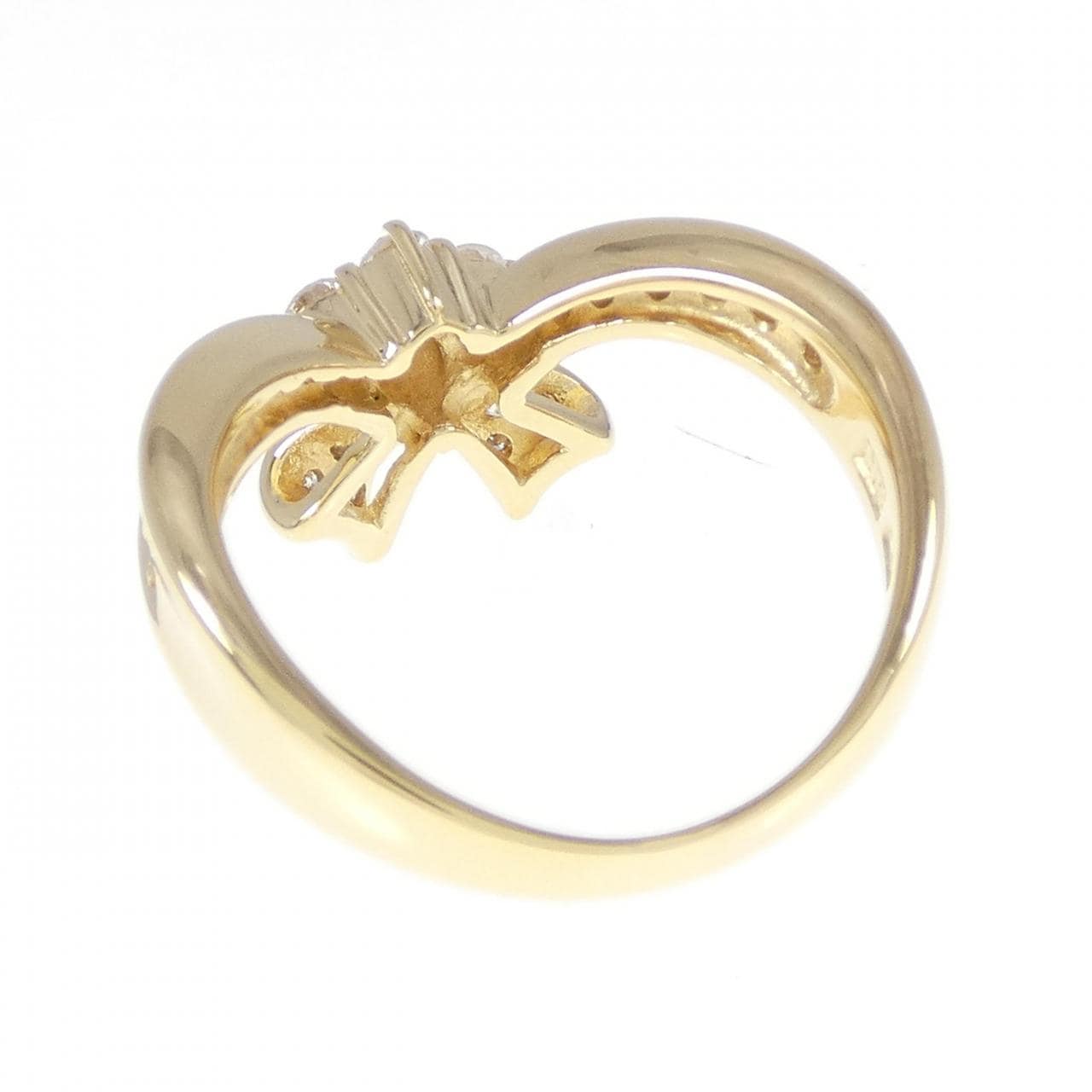 K18YG リボン ダイヤモンド リング 0.41CT