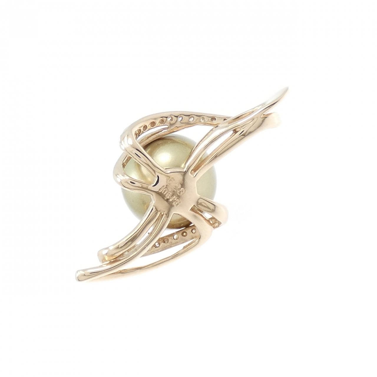 K18PG 黒蝶パール ペンダント 12.5mm