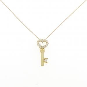 K18YG ハート×キー ダイヤモンド ネックレス 0.20CT