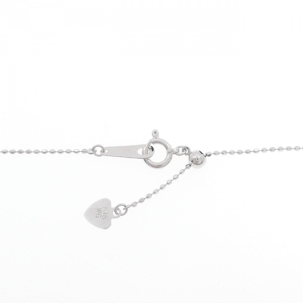 K18WG フラワー ダイヤモンド ネックレス 0.30CT