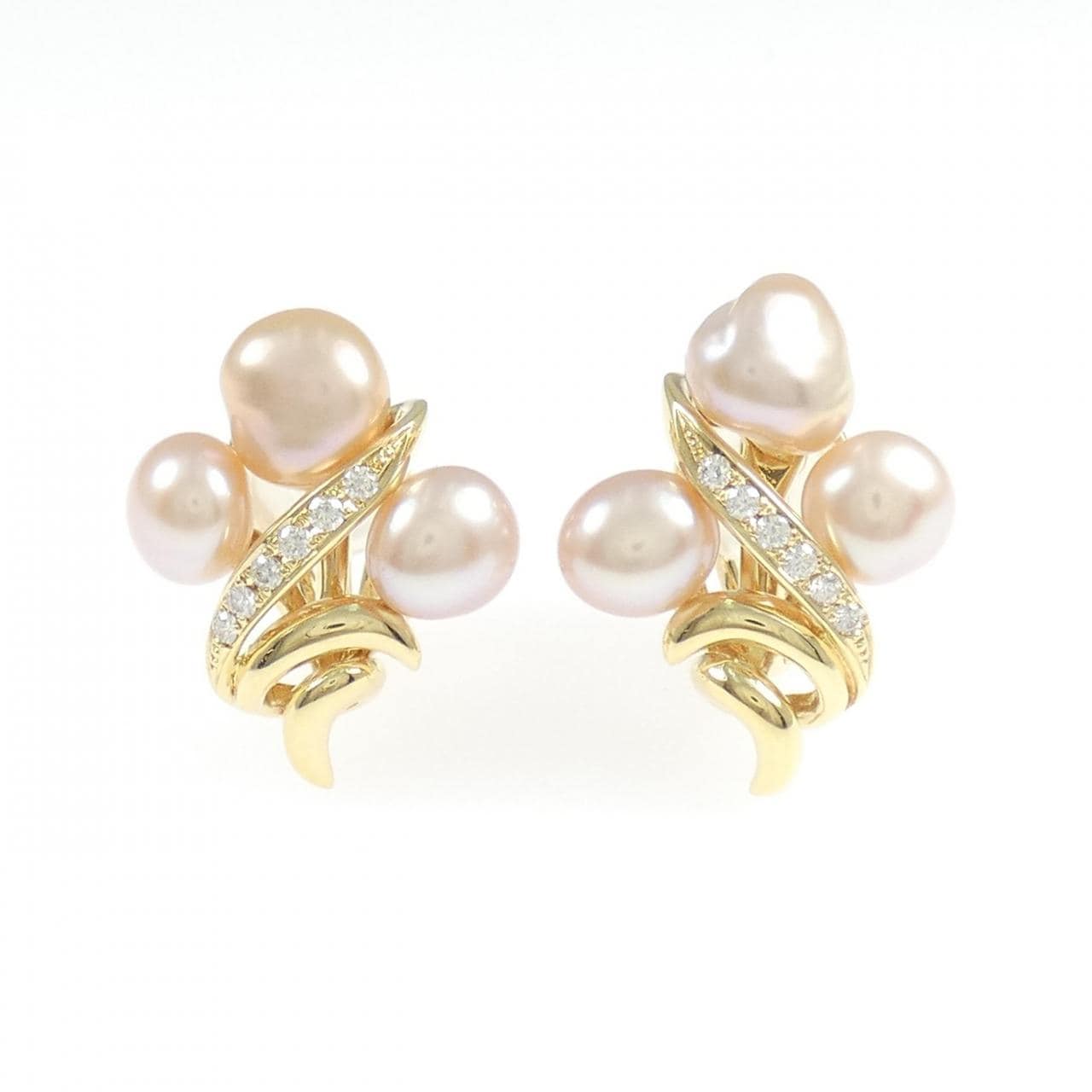 K18YG 淡水パール ピアス/イヤリング