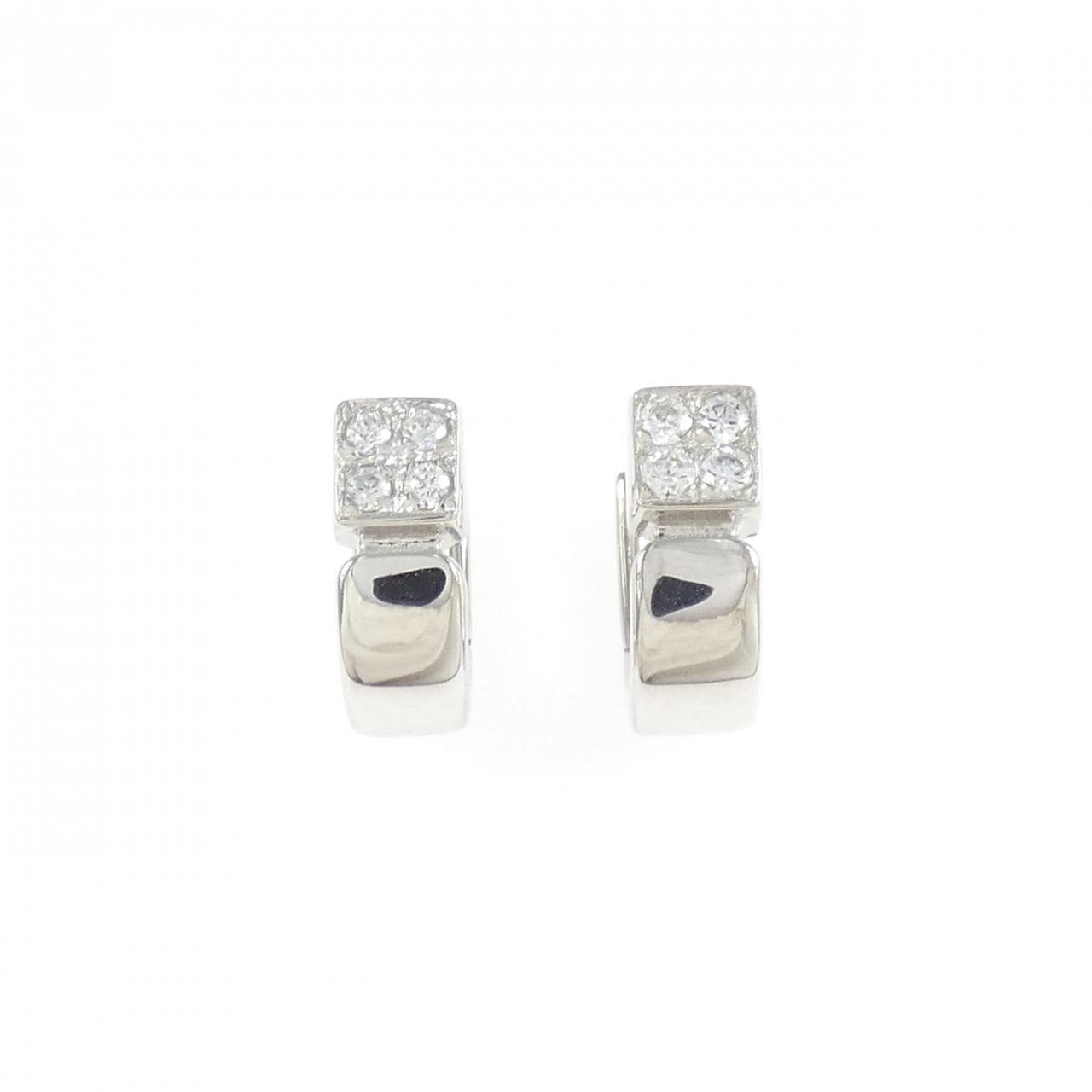 K18WG キュービック ピアス