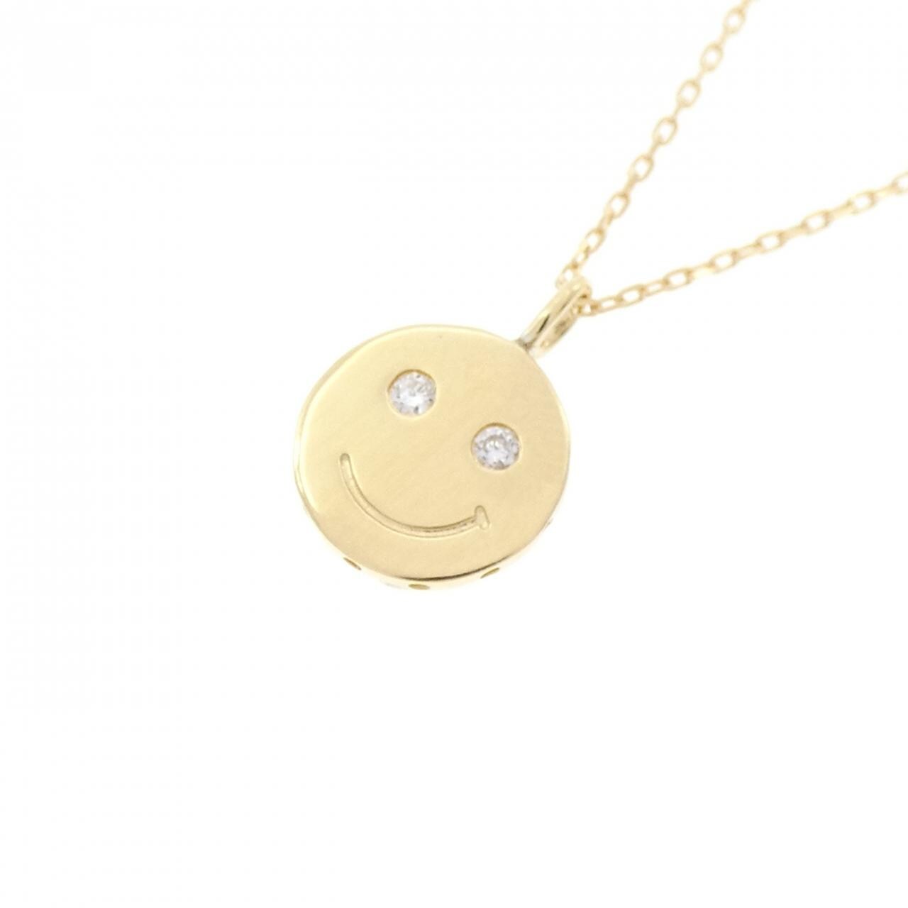 K18YG スマイル ダイヤモンド ネックレス 0.02CT