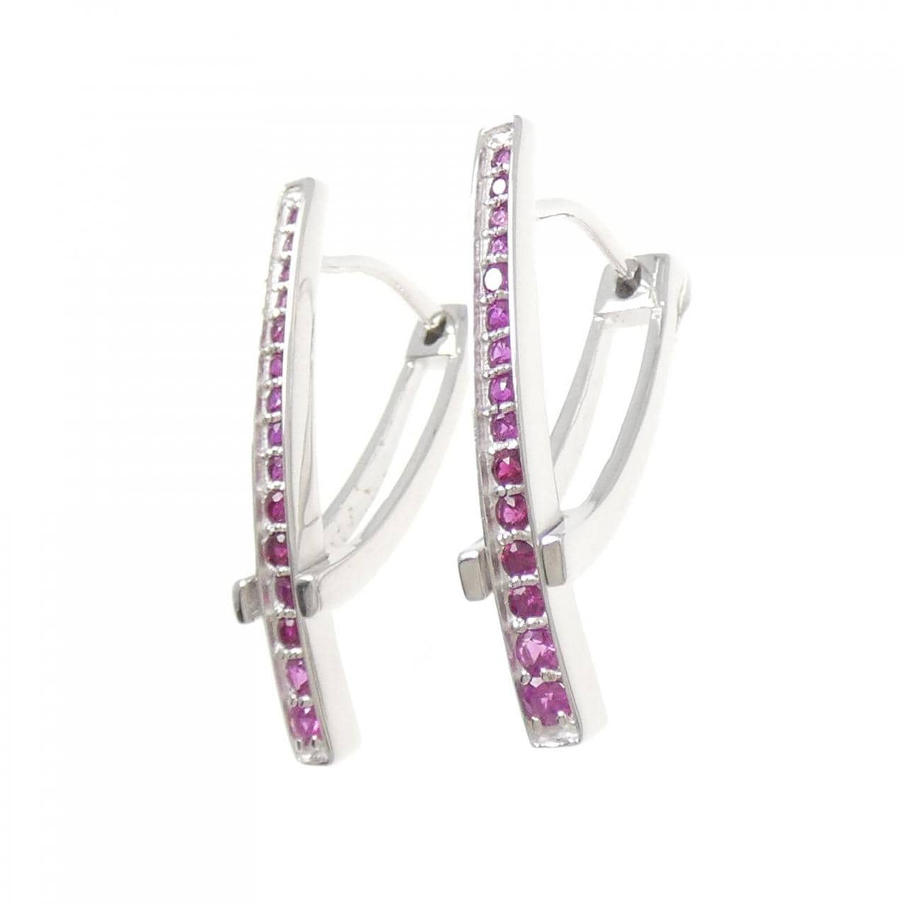 K18WG ルビー ピアス 0.6CT