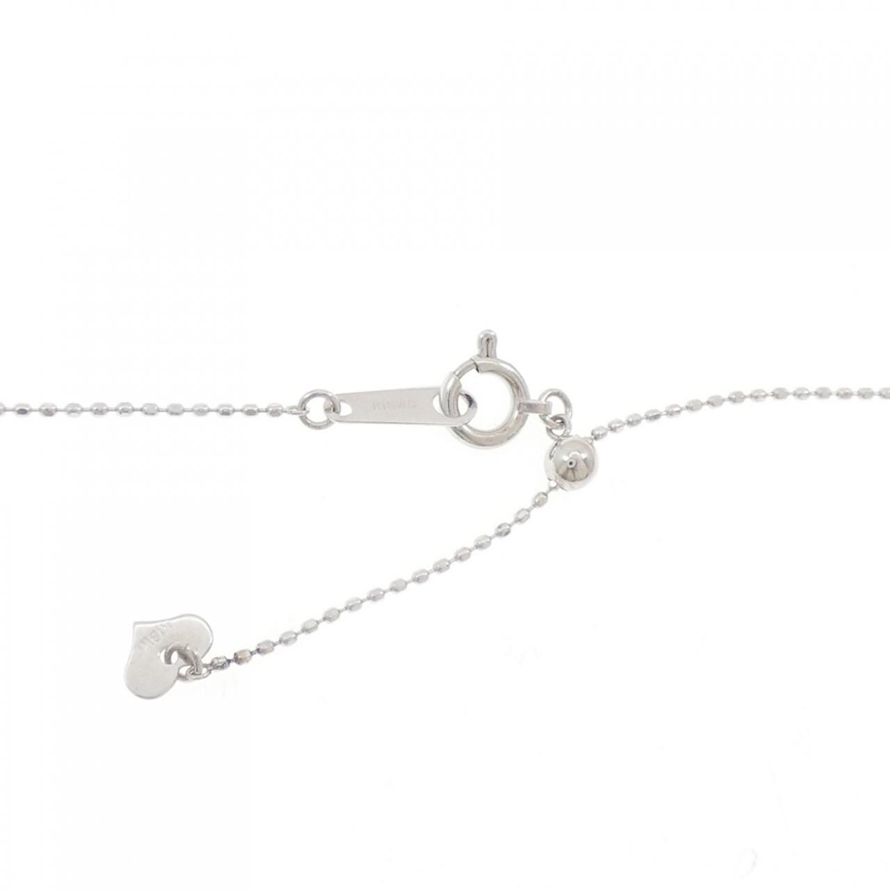 K18WG ムーン×スター ダイヤモンド ネックレス 0.20CT