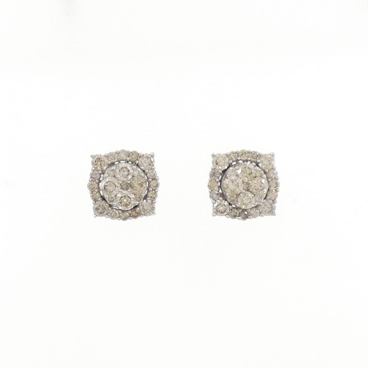 K18WG ダイヤモンド ピアス 1.00CT