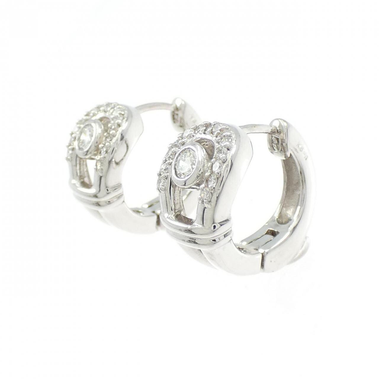 K18WG ダイヤモンド ピアス 0.50CT