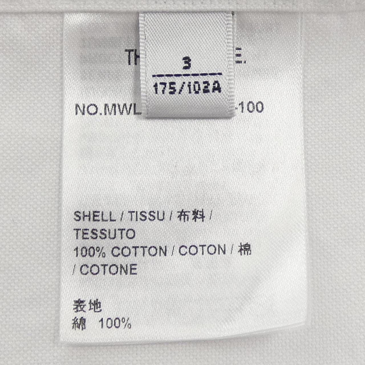 トムブラウン THOM BROWNE MWL010E-F0313-100 シャツ