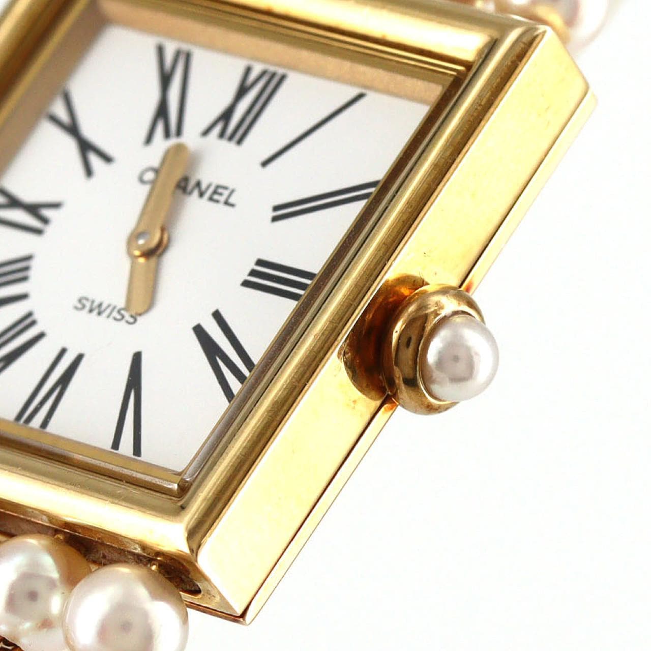 シャネル マドモアゼル YG･パールブレス Mサイズ H0007 YG クォーツ