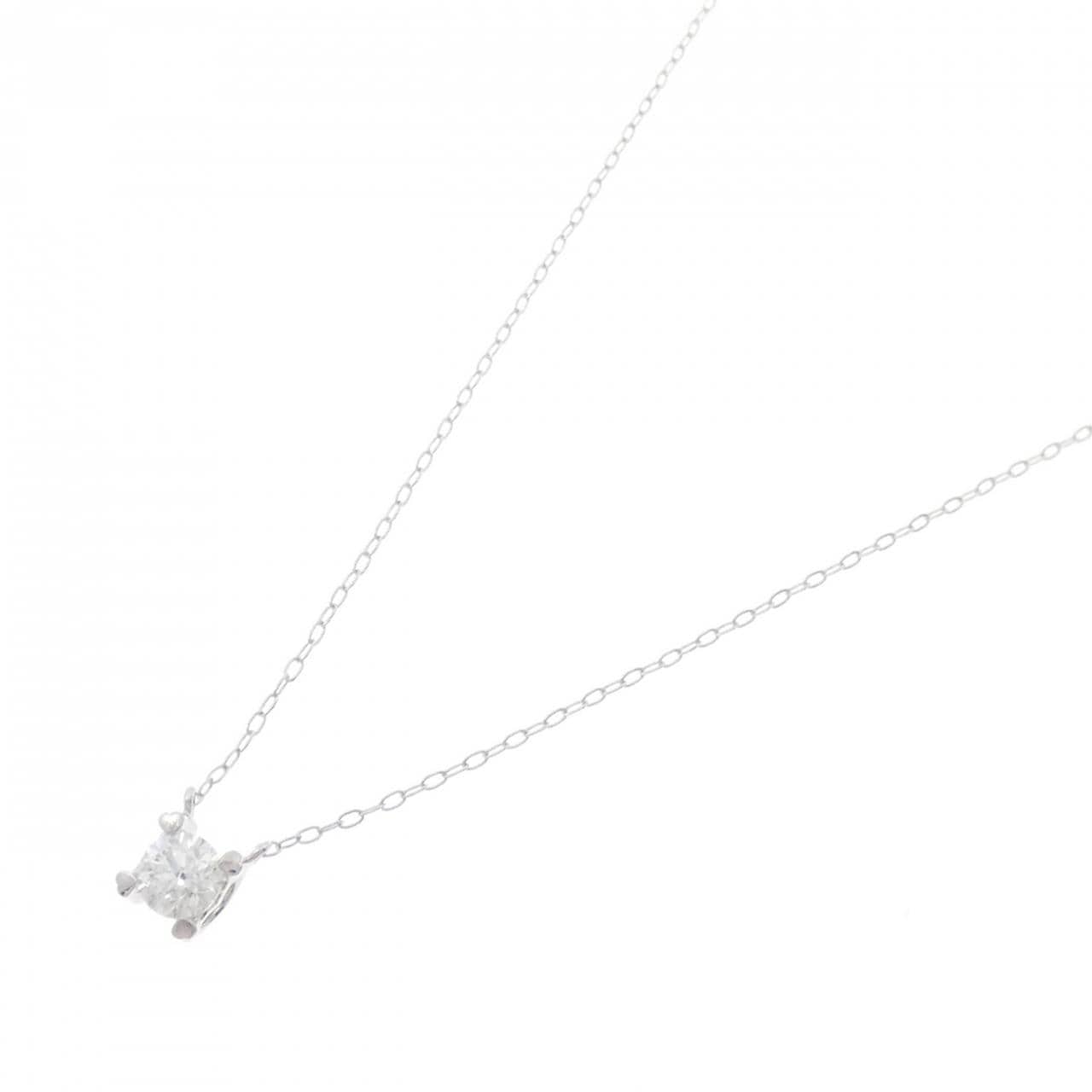 K18WG solitaire Diamond necklace 0.25CT