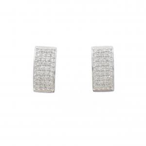 K18WG パヴェ ダイヤモンド ピアス 0.50CT