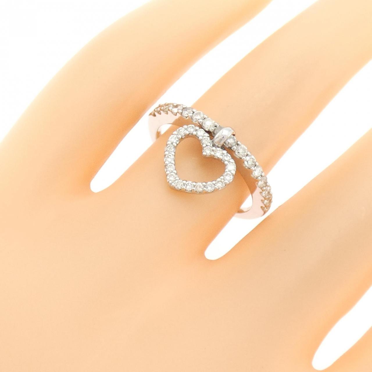 K18WG ハート ダイヤモンド リング 0.47CT