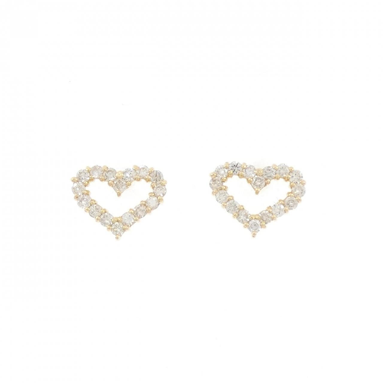 【新品】K18YG ハート ダイヤモンド ピアス 0.40CT