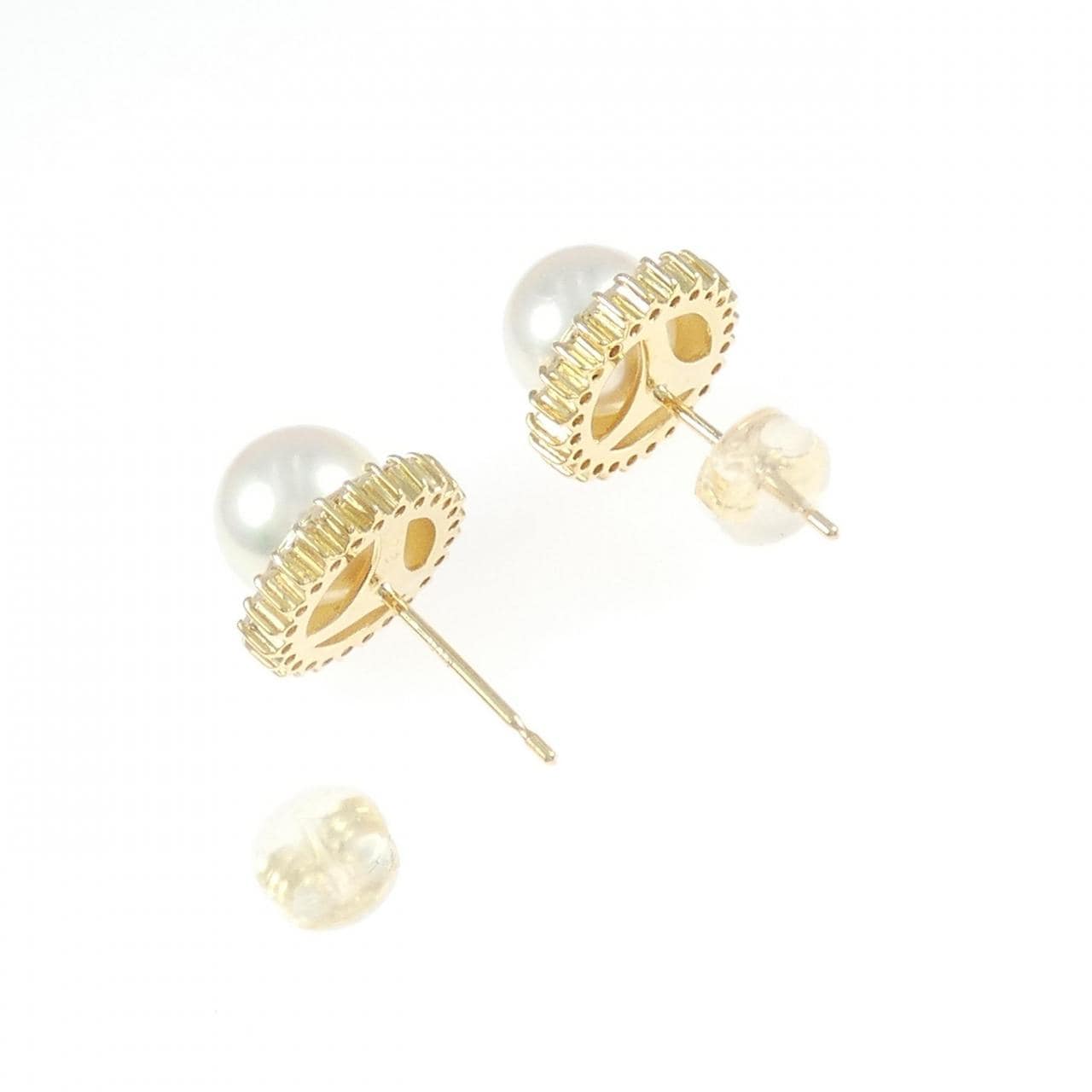 K18YG アコヤパール ピアス 7.6mm