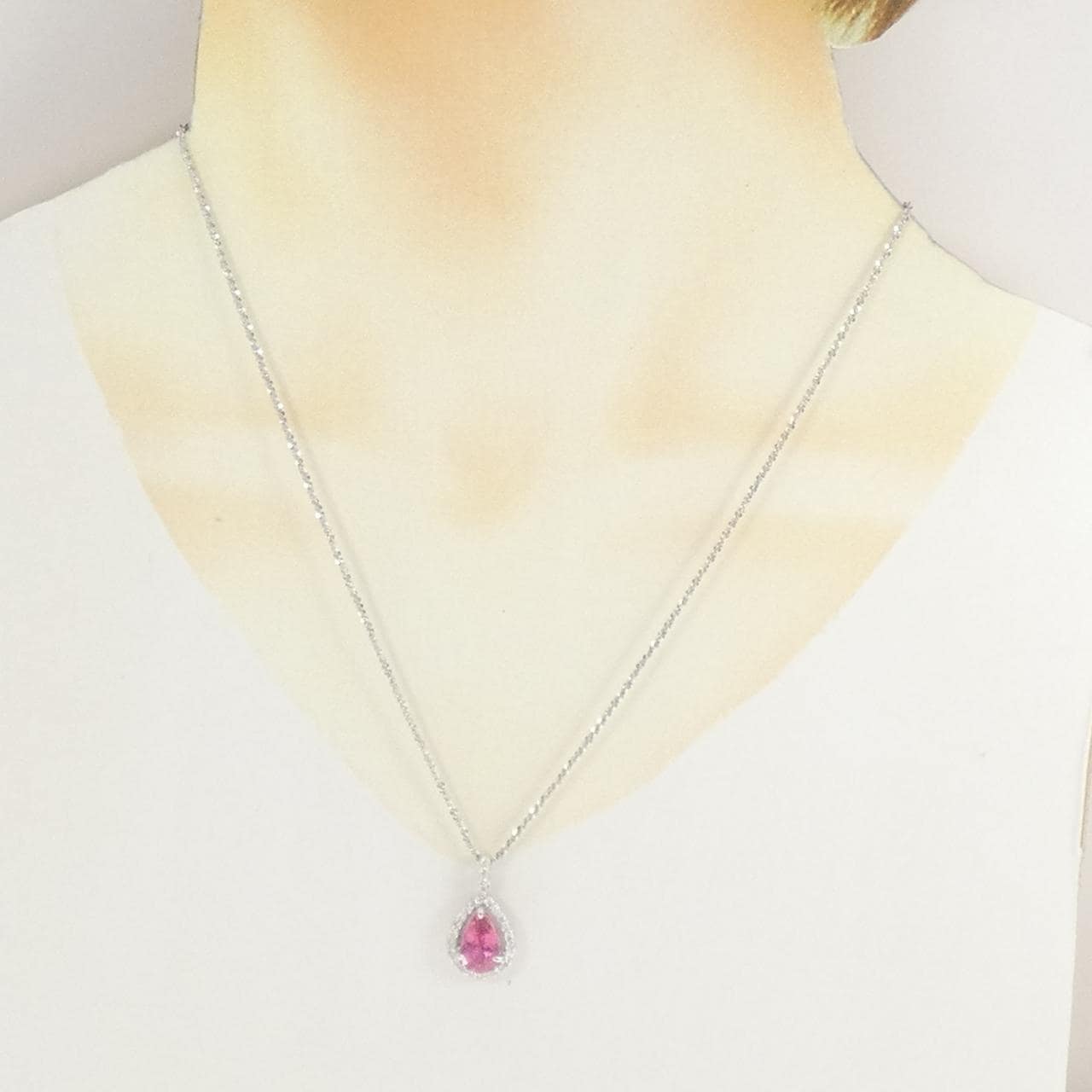 K14WG/K18WG トルマリン ネックレス 2.04CT