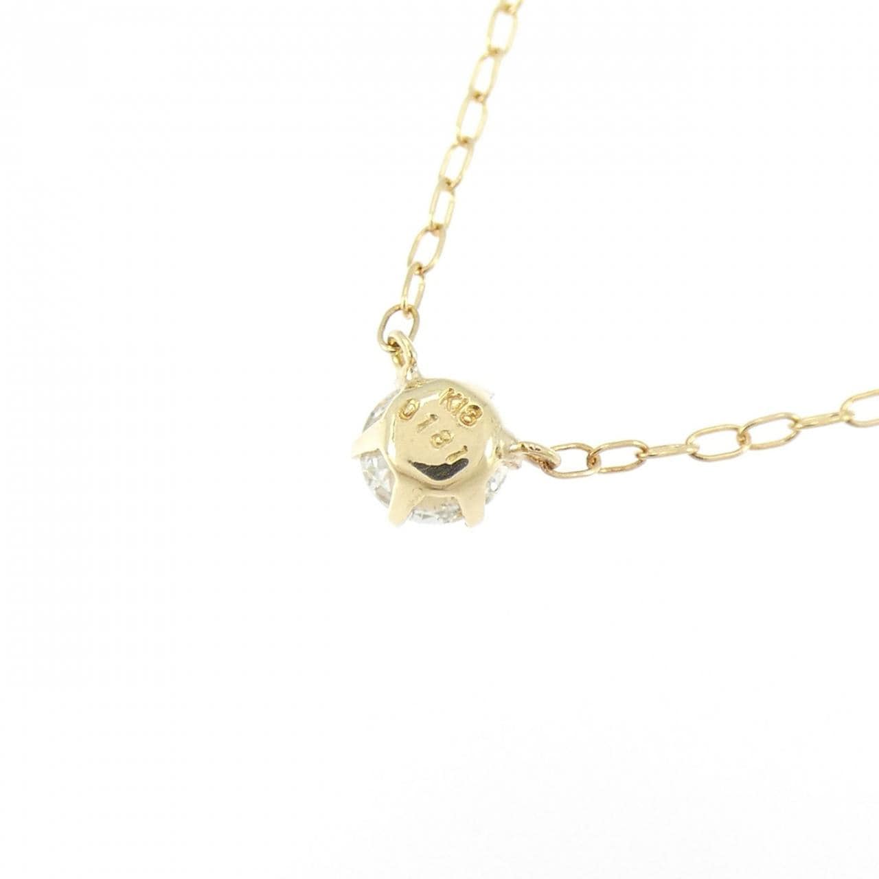 K18YG ソリティア ダイヤモンド ネックレス 0.181CT
