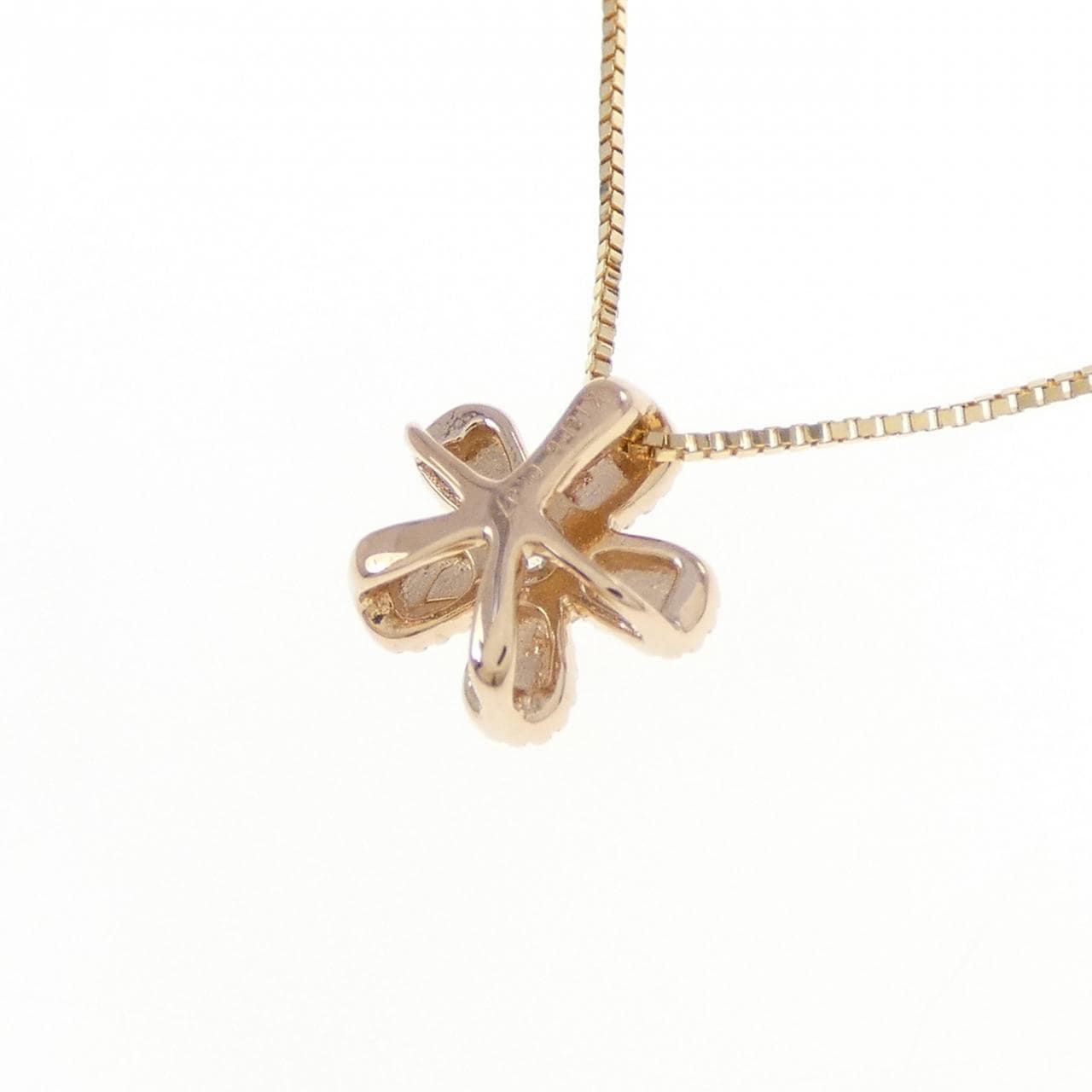 K18PG/K18YG フラワー ダイヤモンド ネックレス 0.07CT