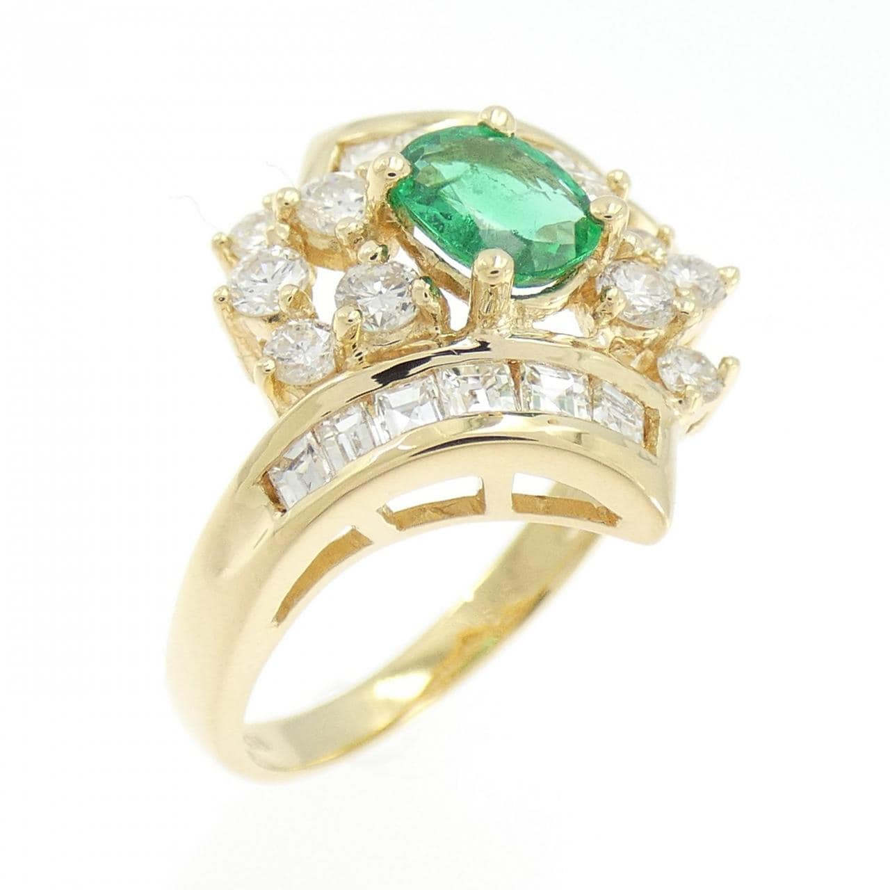 K18YG エメラルド リング 0.39CT