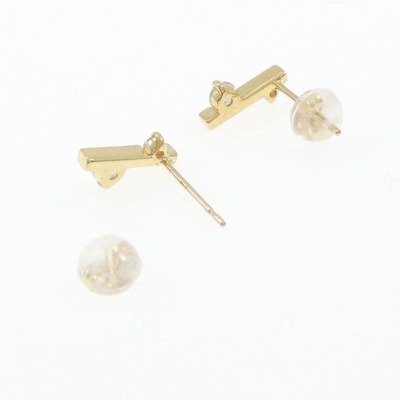 K18YG cubic earrings