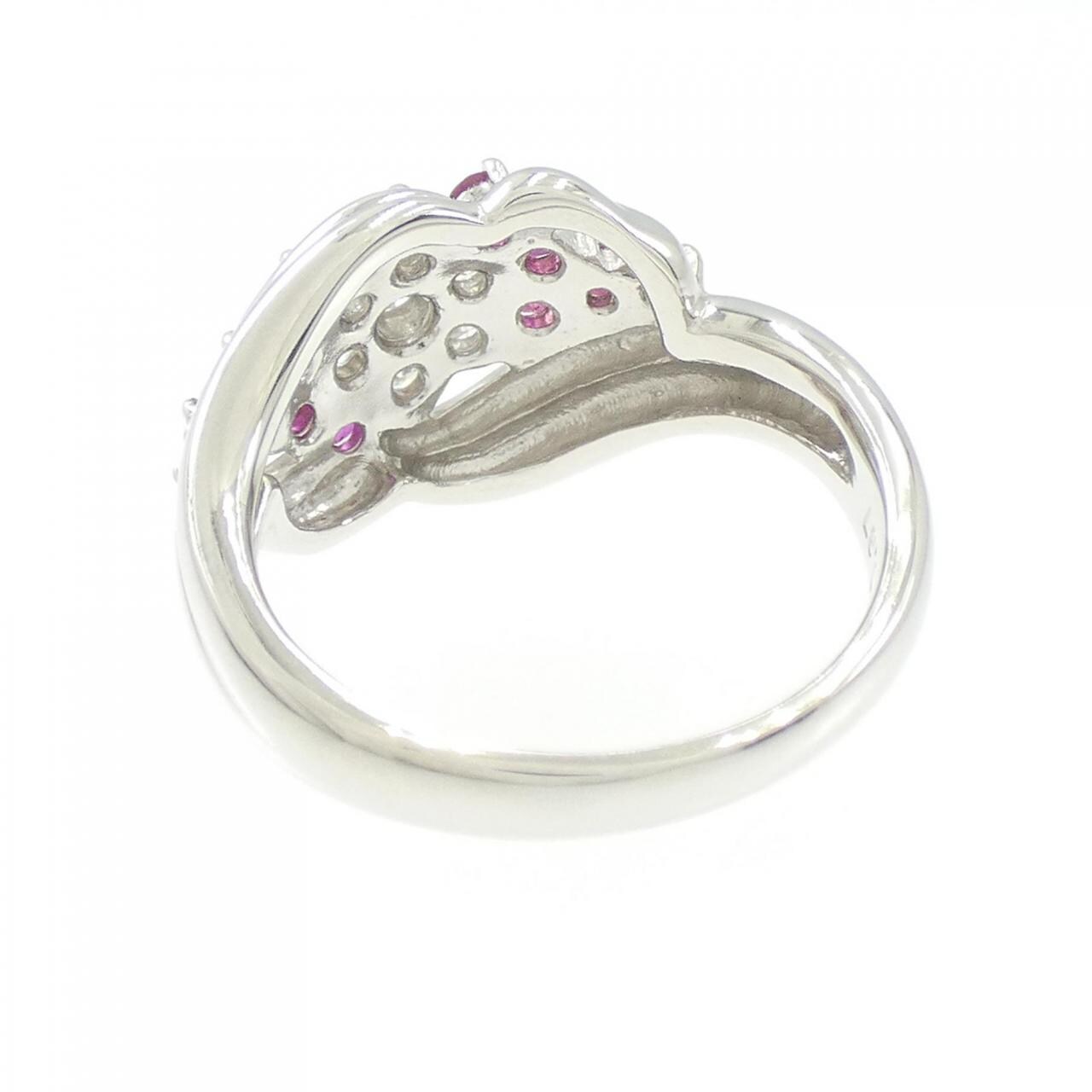 PT フラワー ルビー リング 0.43CT
