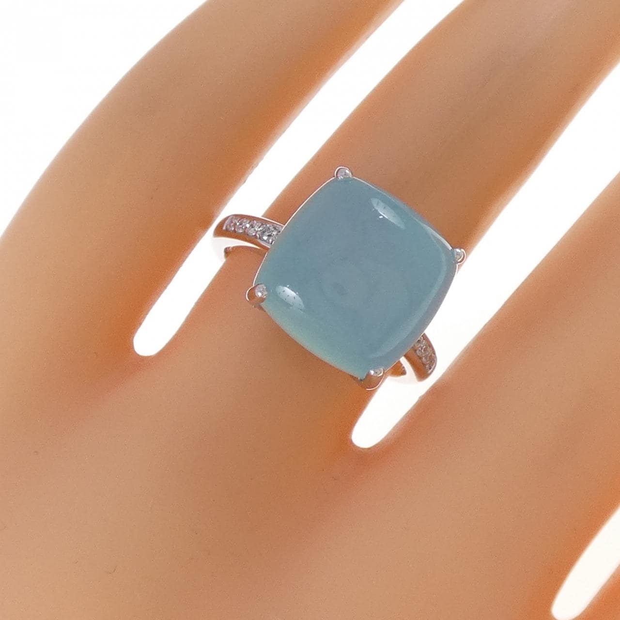 K18WG カラーストーン リング