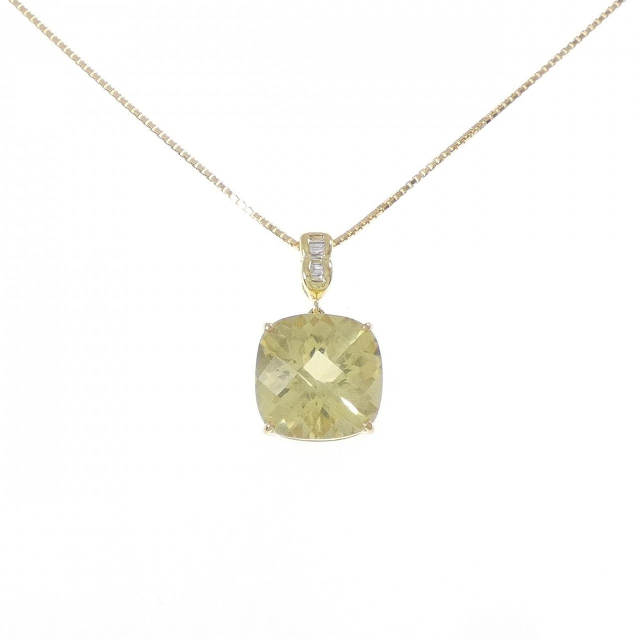K18YG クオーツ ネックレス 10.76CT