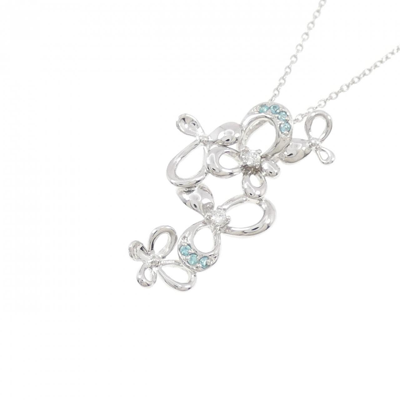 K18WG トルマリン ネックレス 0.03CT