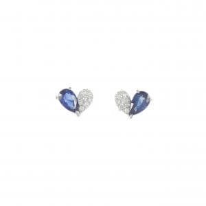 【新品】PT900 ハート サファイヤ ピアス 0.62CT