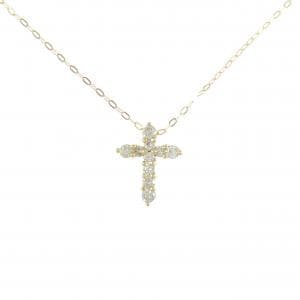 K18YG クロス ダイヤモンド ネックレス 0.30CT