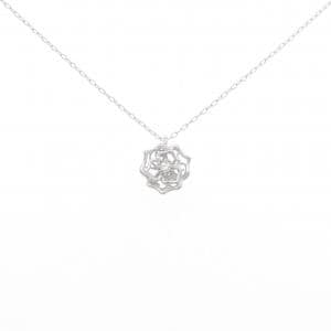 K18WG ローズ ダイヤモンド ネックレス 0.03CT