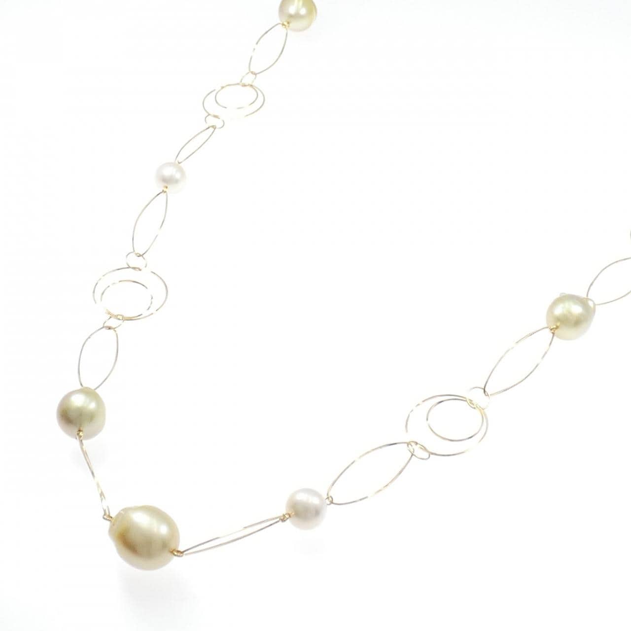 K18YG 白蝶パール ネックレス