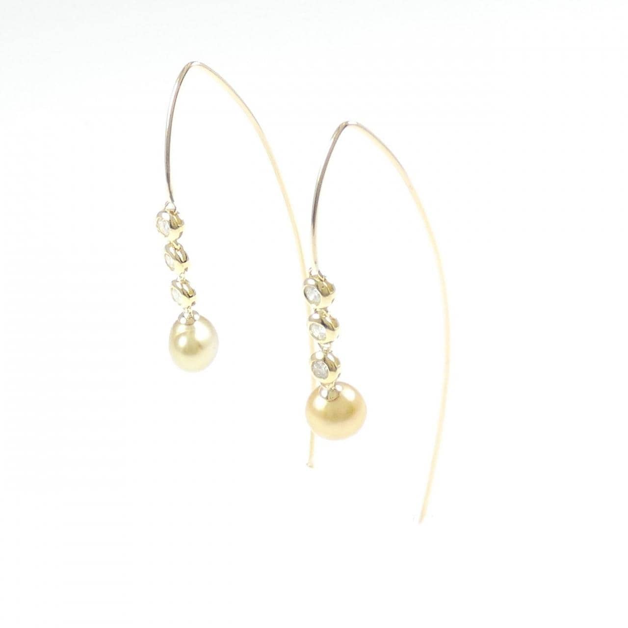 K18YG 白蝶パール ピアス