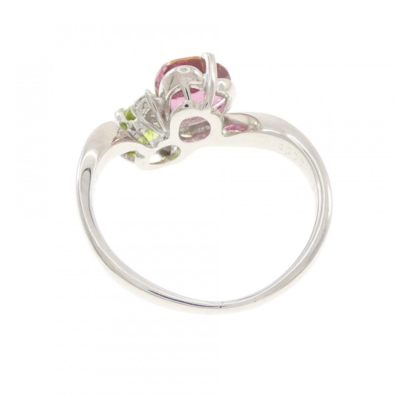 K18WG カラーストーン リング