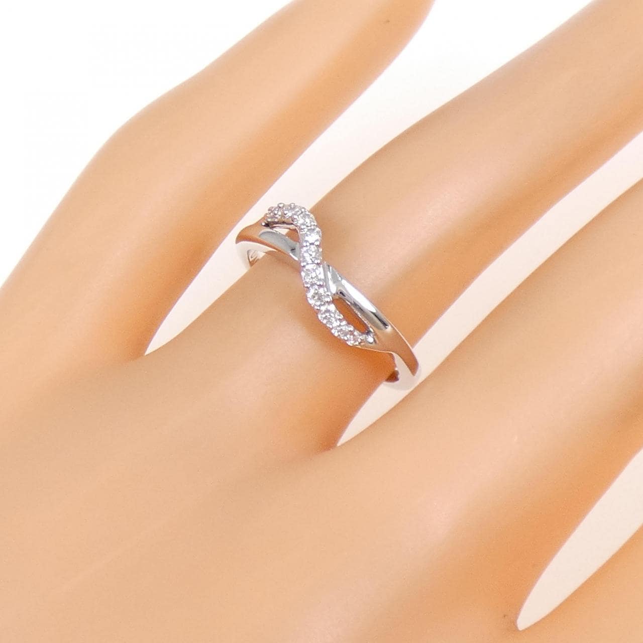 K18WG ダイヤモンド リング 0.10CT