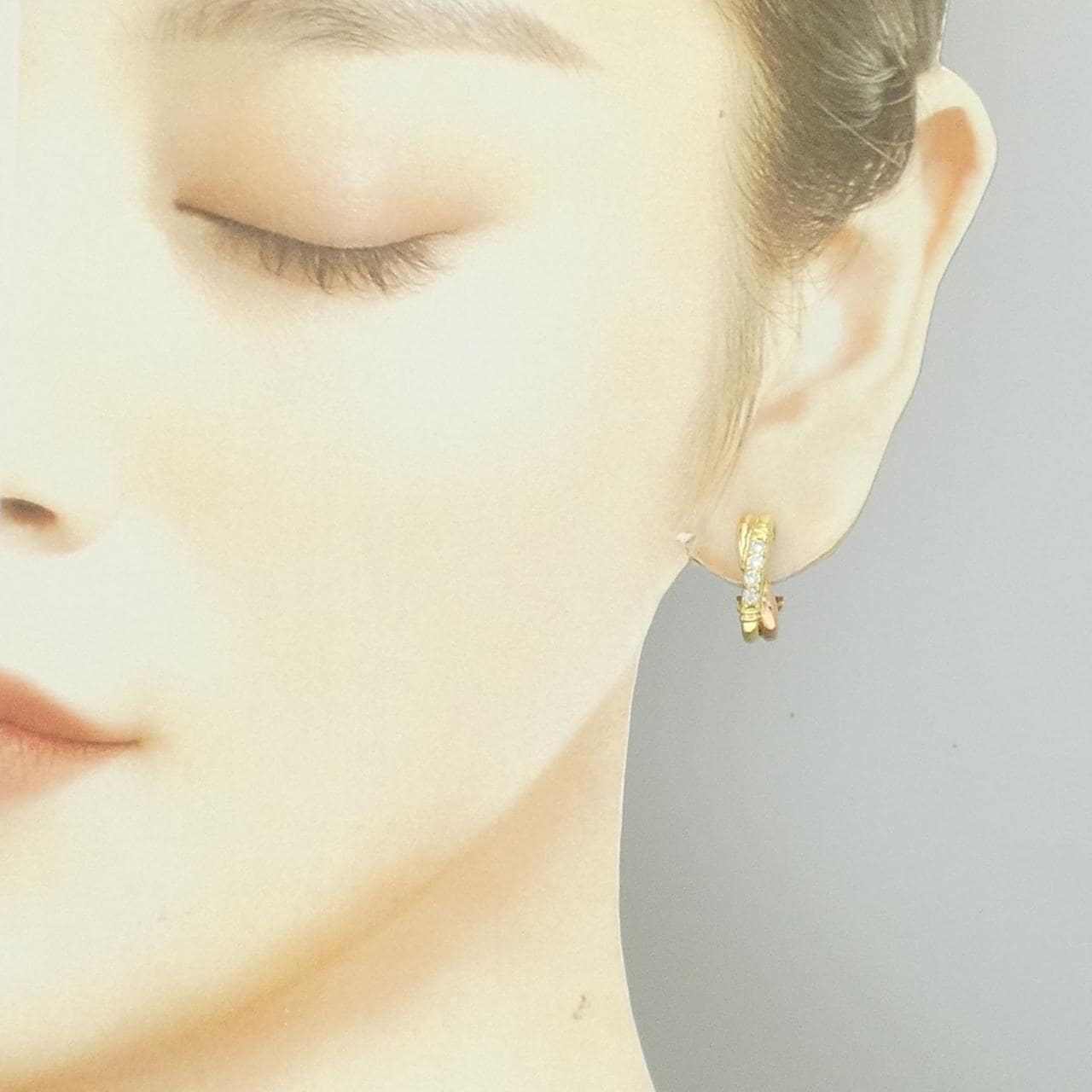 K18YG/K18PG ダイヤモンド イヤリング 0.28CT